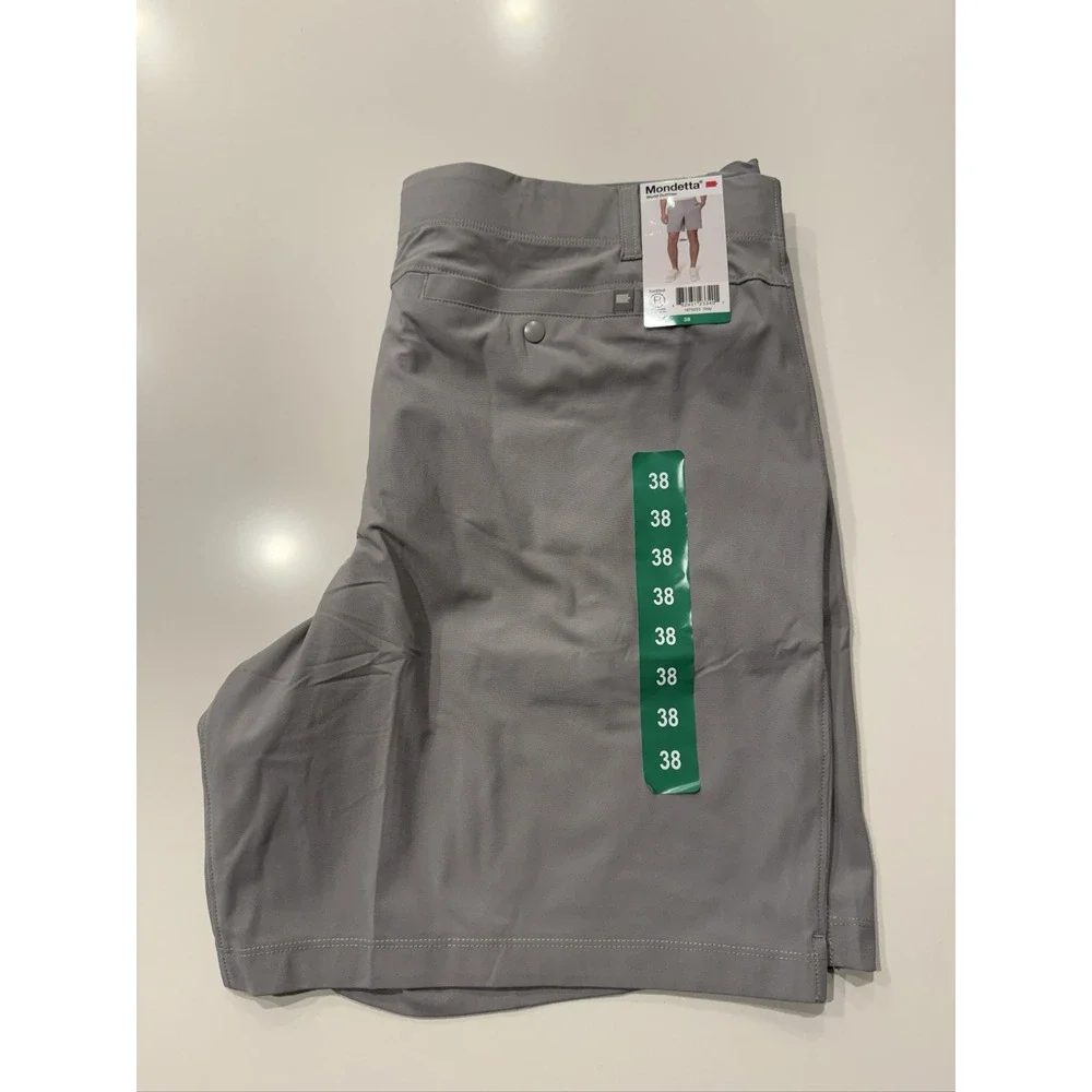 Mondetta Stretch Warp Knit Shorts Unisex 38 Gray Athletic Gym Training 9in_12